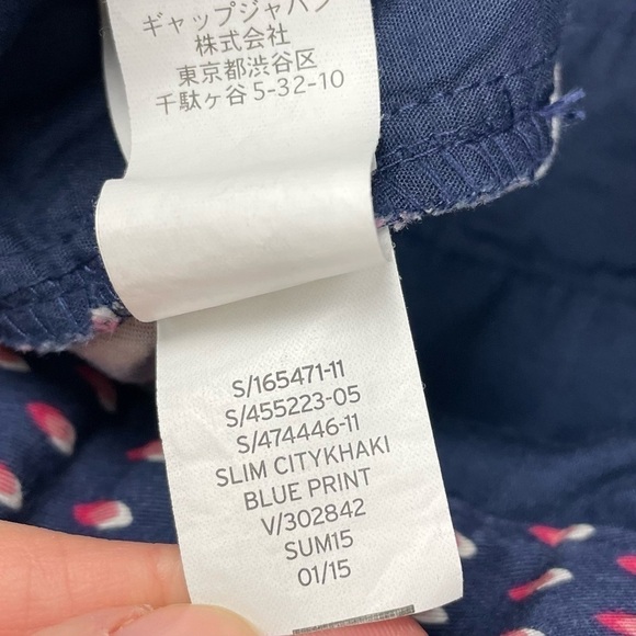 Gap Slim City Khakis Purple with Pink/White Teardrop Print Size 2 - Picture 5 of 9